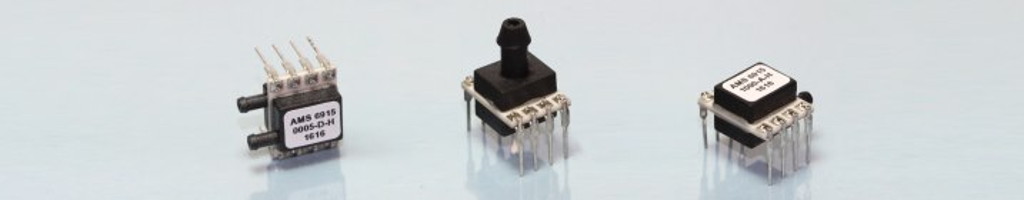 Different types of the digital OEM pressure sensor series AMS 6915 with I2C output.